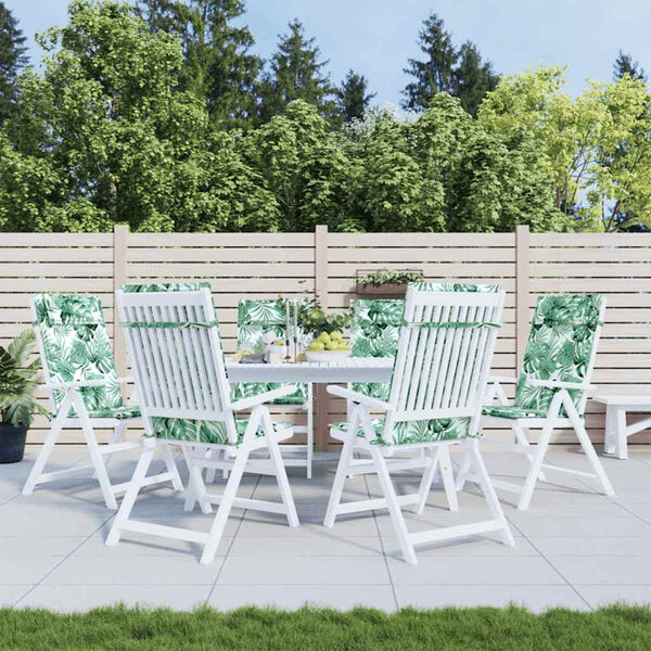 vidaXL Podu&scaron;ky na židli s vysok&yacute;m opěradlem 6 ks vzor listů oxford