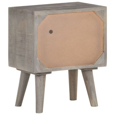 vidaXL Noční stolek šedý 40 x 30 x 50 cm masivní hrubý mangovník