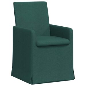 vidaXL J&iacute;deln&iacute; židle 2 ks Textil Tmavě zelen&aacute; 57 x 68 x 94 cm