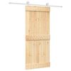 vidaXL Posuvn&eacute; dveře Př&iacute;rodn&iacute; a b&iacute;l&aacute; 90 x 210 cm Masivn&iacute; borov&eacute; dřevo