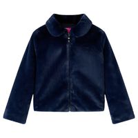 Dětský kabát umělá kožešina námořnicky modrý 92