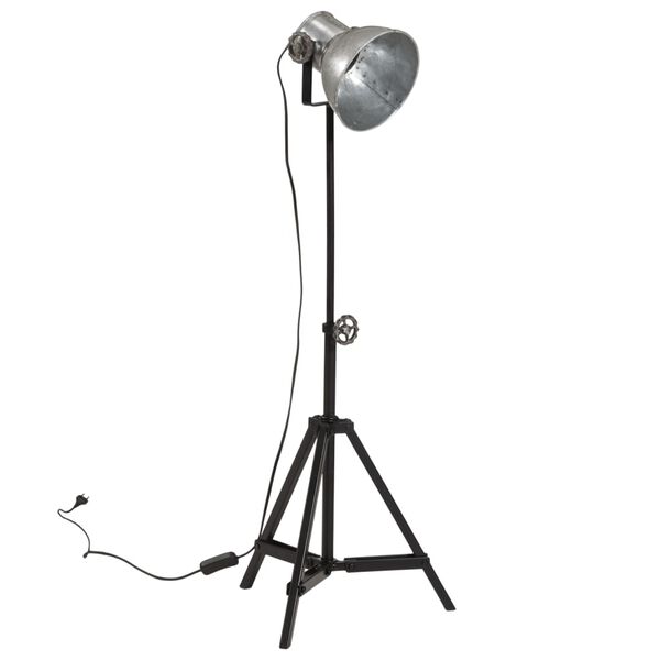 vidaXL Stojac&iacute; lampa 25 W vintage stř&iacute;brn&aacute; 35 x 35 x 65/95 cm E27