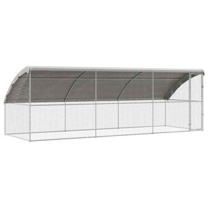 vidaXL Klec pro kuřata s 1 dv&iacute;řky 3 ks Stř&iacute;brn&aacute; 600x200x200cm