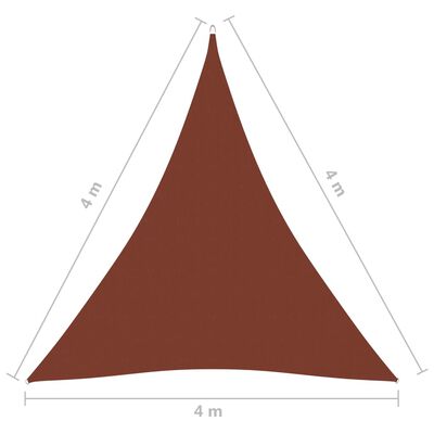 vidaXL Stínící plachta oxfordská látka trojúhelník 4 x 4 x 4 m cihlová