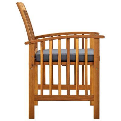 vidaXL Zahradní jídelní židle 3 ks s poduškami masivní akáciové dřevo