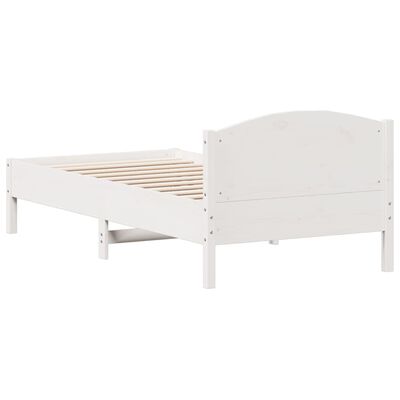 vidaXL Rám postele s čelem bílý 75 x 190 cm masivní borovice