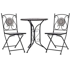vidaXL 3d&iacute;ln&yacute; mozaikov&yacute; bistro set keramick&yacute; &scaron;ed&yacute;