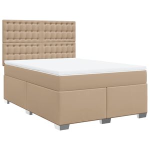 vidaXL Box spring postel s matrac&iacute; cappuccino 160x200 cm uměl&aacute; kůže