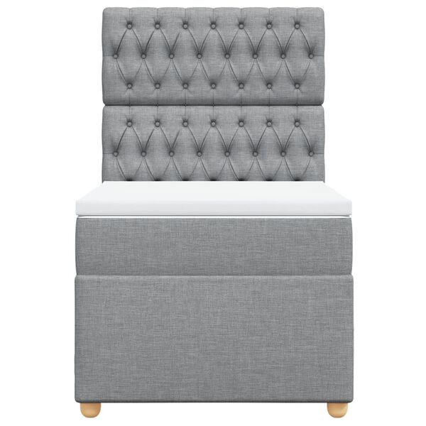 vidaXL Box spring postel s matrac&iacute; světle &scaron;ed&aacute; 80 x 200 cm textil