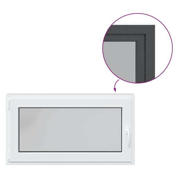 vidaXL Sklepn&iacute; okno RISOR 110x60cm sklopn&eacute;&otočn&eacute; DIN lev&eacute; antracitov&eacute;