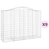 vidaXL Klenut&eacute; gabionov&eacute; ko&scaron;e 9 ks 200x50x140/160cm pozinkovan&eacute; železo