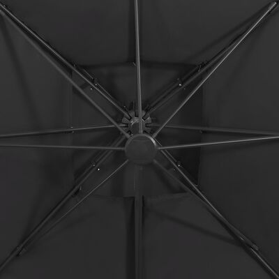 vidaXL Konzolový slunečník s dvojitou stříškou 300 x 300 cm černý