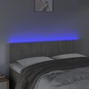 vidaXL Čelo postele s LED světle šedé 144 x 5 x 78/88 cm samet