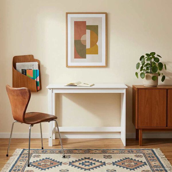 vidaXL Stůl B&iacute;l&aacute; 112 x 50 x 75 cm Masivn&iacute; borovicov&eacute; dřevo