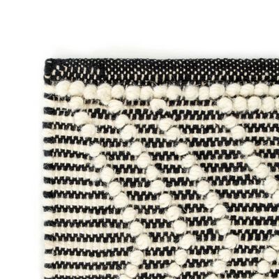 vidaXL Koberec ručně tkaný vlna 120 x 170 cm černobílý