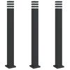 vidaXL Venkovn&iacute; stojac&iacute; lampy se z&aacute;suvkou 3 ks čern&eacute; 110 cm hlin&iacute;k