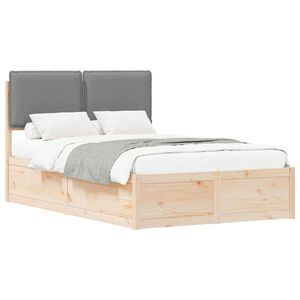 vidaXL R&aacute;m postele s čalouněn&yacute;m čelem s čelo Světle &scaron;ed&aacute; 120 x 190 cm