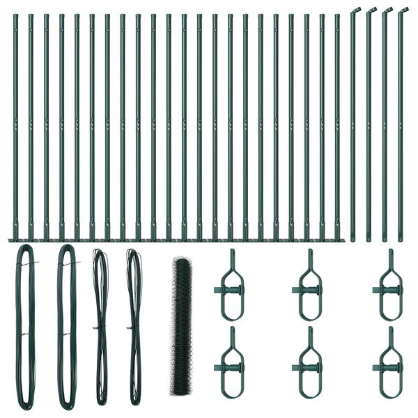 vidaXL Plotov&yacute; sloupek. Zelen&aacute; 50 x 1,2 m (36 mm s&iacute;ť) Ocel a PVC