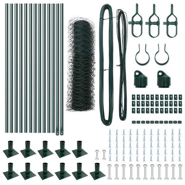 vidaXL Plotov&yacute; sloupek. Zelen&aacute; 25 x 0,4 m (36 mm s&iacute;ť) Ocel a PVC