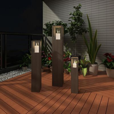 Dřevěný stojan pro svíčky 3ks