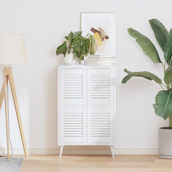 vidaXL Skř&iacute;ňov&eacute; dveře Louvred Design 4 ks B&iacute;l&aacute; 39,5x29,5 cm