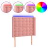vidaXL Čelo postele s LED růžov&eacute; 93 x 16 x 118/128 cm samet
