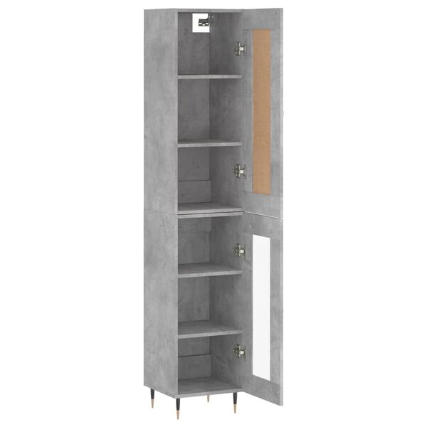 vidaXL Skř&iacute;ň highboard betonově &scaron;ed&aacute; 34,5x34x180 cm kompozitn&iacute; dřevo