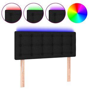 vidaXL Čelo postele s LED čern&eacute; 90x5x78/88 cm textil