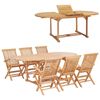 vidaXL 7d&iacute;ln&yacute; zahradn&iacute; j&iacute;deln&iacute; set 150&ndash;200 x 100 x 75 cm teakov&eacute; dřevo
