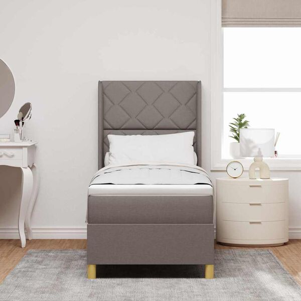 vidaXL Postel s boxspringem s matrac&iacute; s čelo Taupe 80 x 200 cm textil