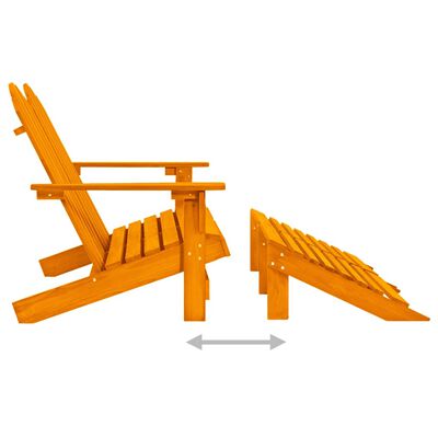 vidaXL 2místná zahradní židle Adirondack s podnožkou jedle oranžová