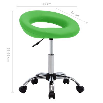 vidaXL Pracovní židle na kolečkách zelená umělá kůže