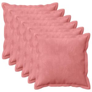 vidaXL Povlak na pol&scaron;t&aacute;ř 6 ks HOUTEN Růžov&aacute; 30 x 30 cm Samet