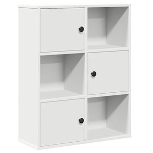 vidaXL Knihovna b&iacute;l&aacute; 60x24x76,5 cm kompozitn&iacute; dřevo