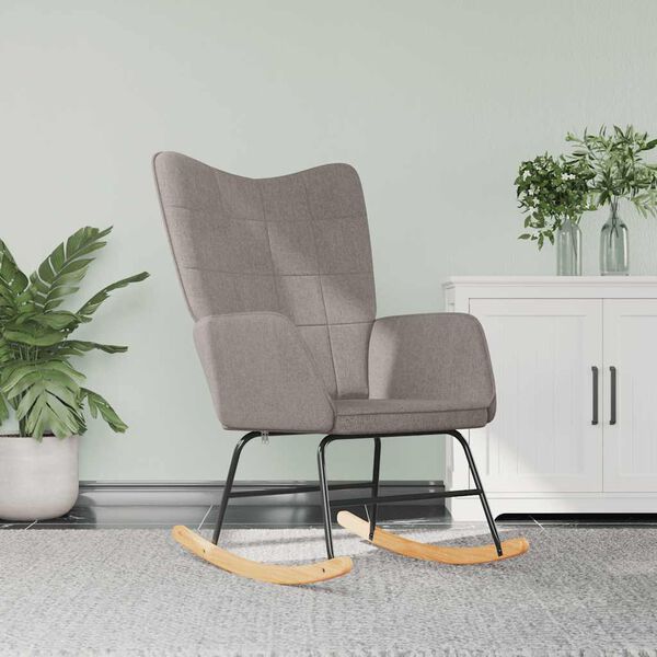 vidaXL Houpací křeslo taupe textil