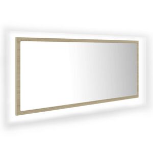 vidaXL LED koupelnov&eacute; zrcadlo dub sonoma 100 x 8,5 x 37 cm akrylov&eacute;