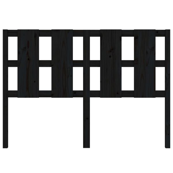 vidaXL Čelo postele černé 125,5 x 4 x 100 cm masivní borovice