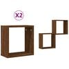 vidaXL N&aacute;stěnn&eacute; police kostky 2 ks hněd&yacute; dub 30 x 15 x 30 cm