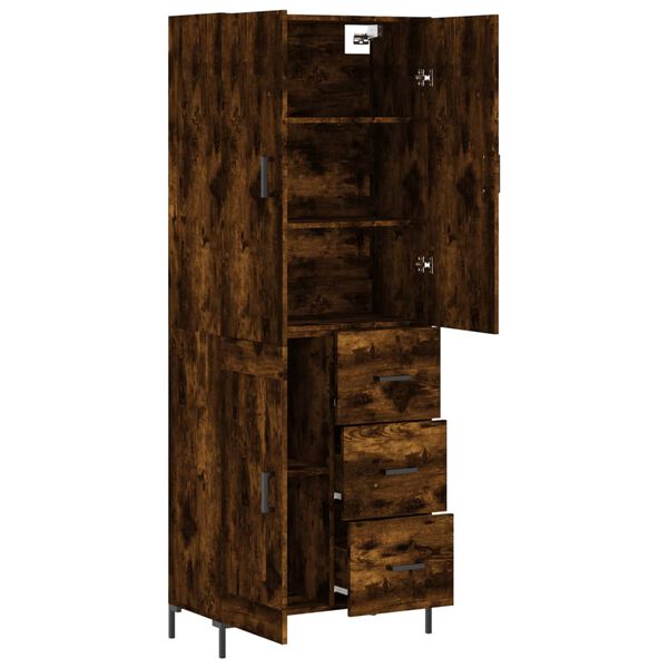 vidaXL Skř&iacute;ň highboard kouřov&yacute; dub 69,5 x 34 x 180 cm kompozitn&iacute; dřevo