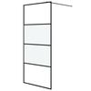 vidaXL Sprchov&aacute; z&aacute;stěna walk-in čern&aacute; 90x195 cm napůl ml&eacute;čn&eacute; ESG sklo