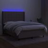 vidaXL Box spring postel s matrac&iacute; a LED taupe 140x190 cm textil