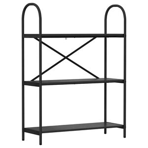 vidaXL Knihovna 3 &uacute;rovn&iacute; 80 x 30 x 109 cm Kompozitn&iacute; dřevo Čern&yacute; dub