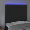 vidaXL Čelo postele s LED čern&eacute; 100x5x118/128 cm samet