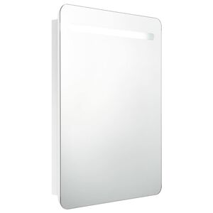 vidaXL LED koupelnov&aacute; skř&iacute;ňka se zrcadlem z&aacute;řivě b&iacute;l&aacute; 60 x 11 x 80 cm