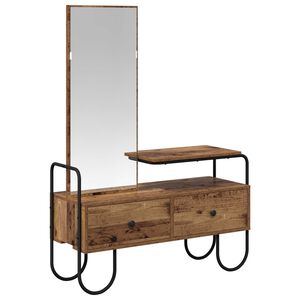 vidaXL Kosmetick&yacute; stůl se z&aacute;suvkou Star&eacute; dřevo 100 x 36,5 x 136 cm