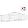 vidaXL Klenut&eacute; gabionov&eacute; ko&scaron;e 5 ks 200x50x40/60 cm pozinkovan&eacute; železo