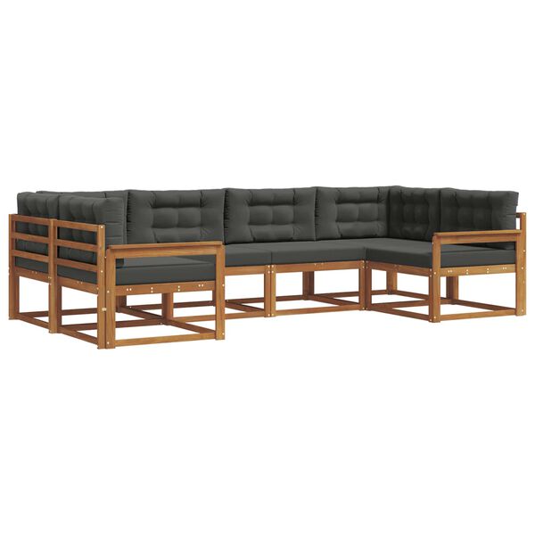 vidaXL Venkovn&iacute; pohovkov&aacute; souprava 6 pcs Přirozen&aacute; a Anthracitov&aacute;