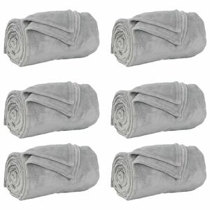 vidaXL Dekoračn&iacute; deky 6 ks &Scaron;ed&aacute; 240 x 270 cm 10.11 kg Fleece