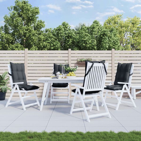 vidaXL Podušky na židli vysoké opěradlo 4 ks antracitové látka oxford