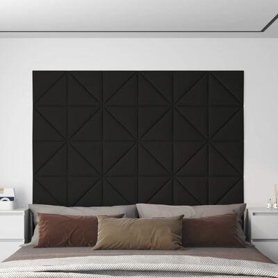 vidaXL Nástěnné panely 12 ks černé 30x30 cm textil 0,54 m²